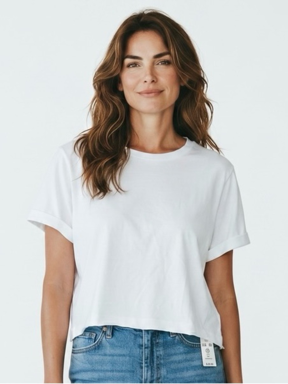 Madewell White Cropped Crewneck Tee